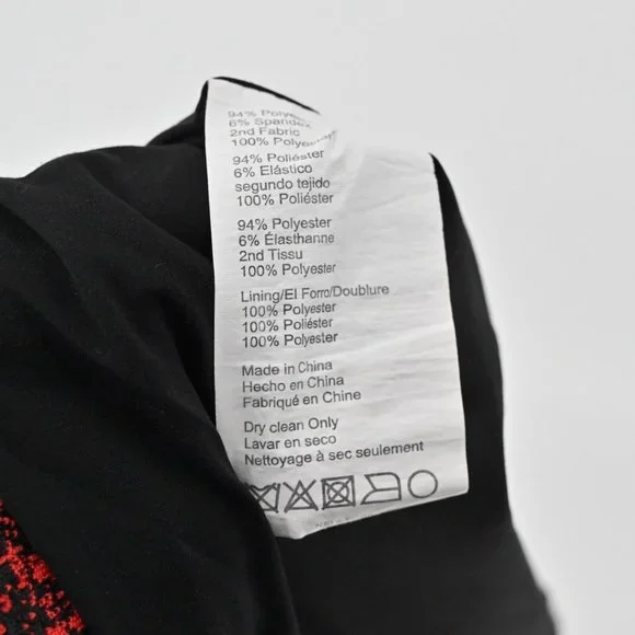 JASON WU Womens Jacquard Red Black Colorblock Sheath Mini Dress Office Size 0 - Picture 11 of 11